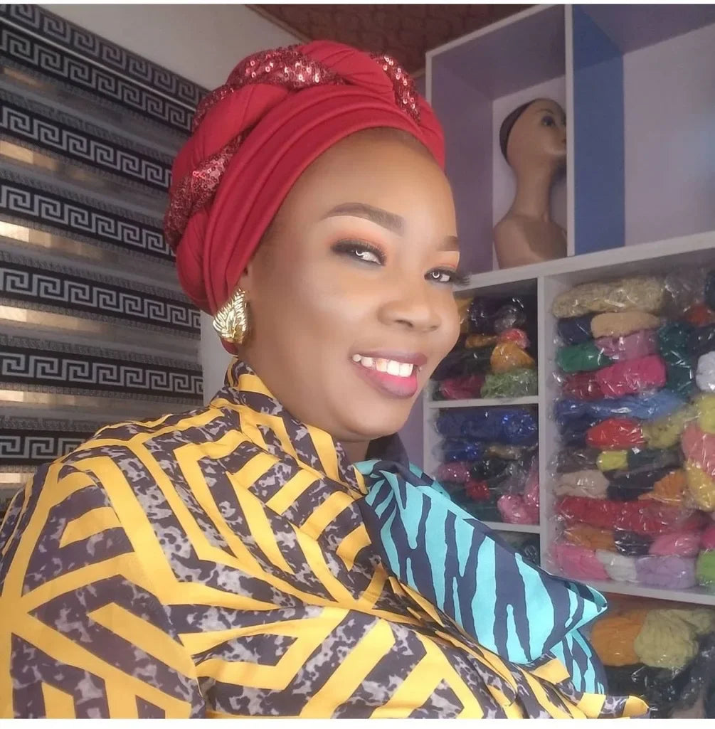 Women Braid Turbans Latest African Headtie Ladies Sequin Head Wraps African Aso Oke Winter Headtie Negerian Wedding Gele Caps