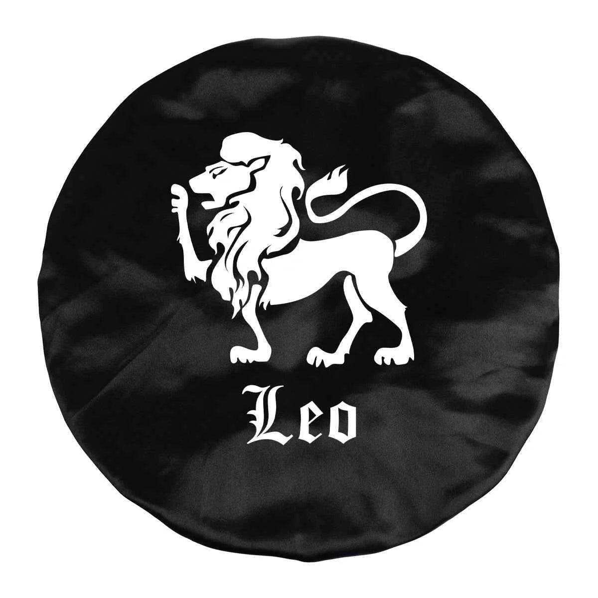 (1-Pack) Reversible Satin Sleep Bonnet Adjustable Wide Band Hair Protection for Nighttime Makeup & Routines Hidden Zodiac Print