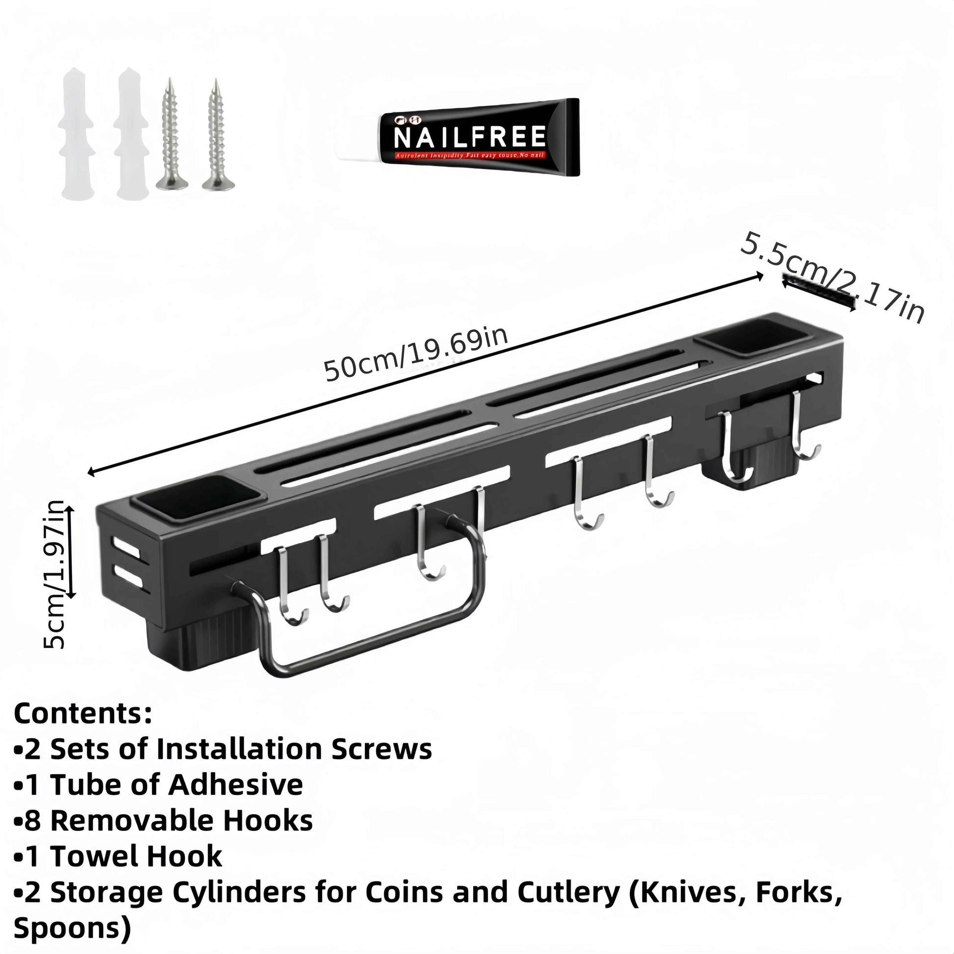 Multifunctional Kitchen Wall Mounted Rack - Knife Holder Chopstick Storage Organizer Multipurpose