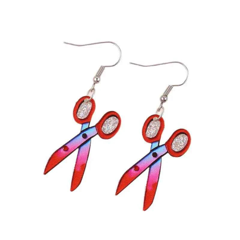 Hot selling Halloween earrings bloody scissors axes acrylic earrings personalized trend earrings for women