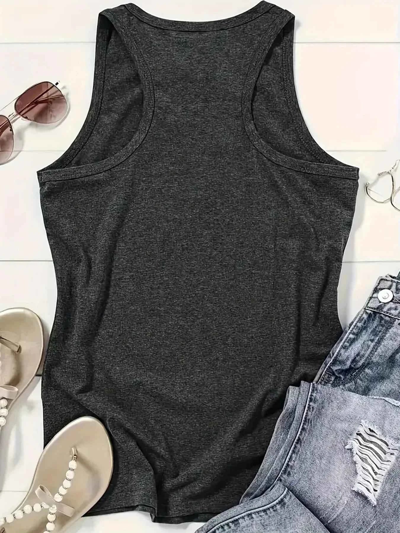 I'M JUST A Sweetheart Wiht A Temper Letter Print Women Tank Top Sleeveless Casual Summer New Crew Neck Tops for Women Clothes