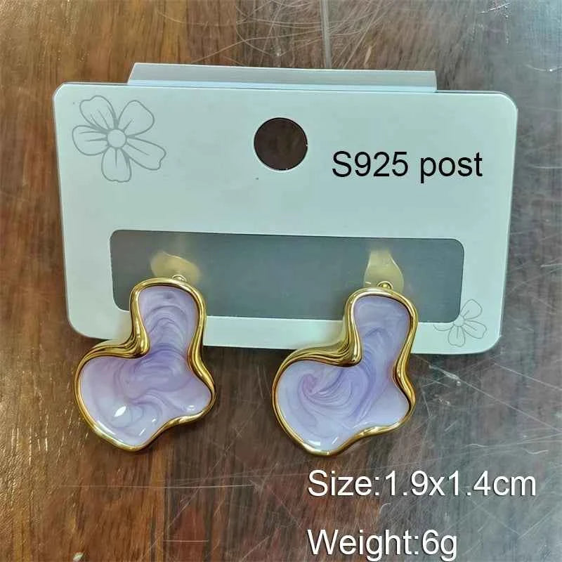 Purple Color Women Dangle Earrings Small Round Unusual Earrings Fashion Flower Butterfly Hanging earrings pendientes mujer