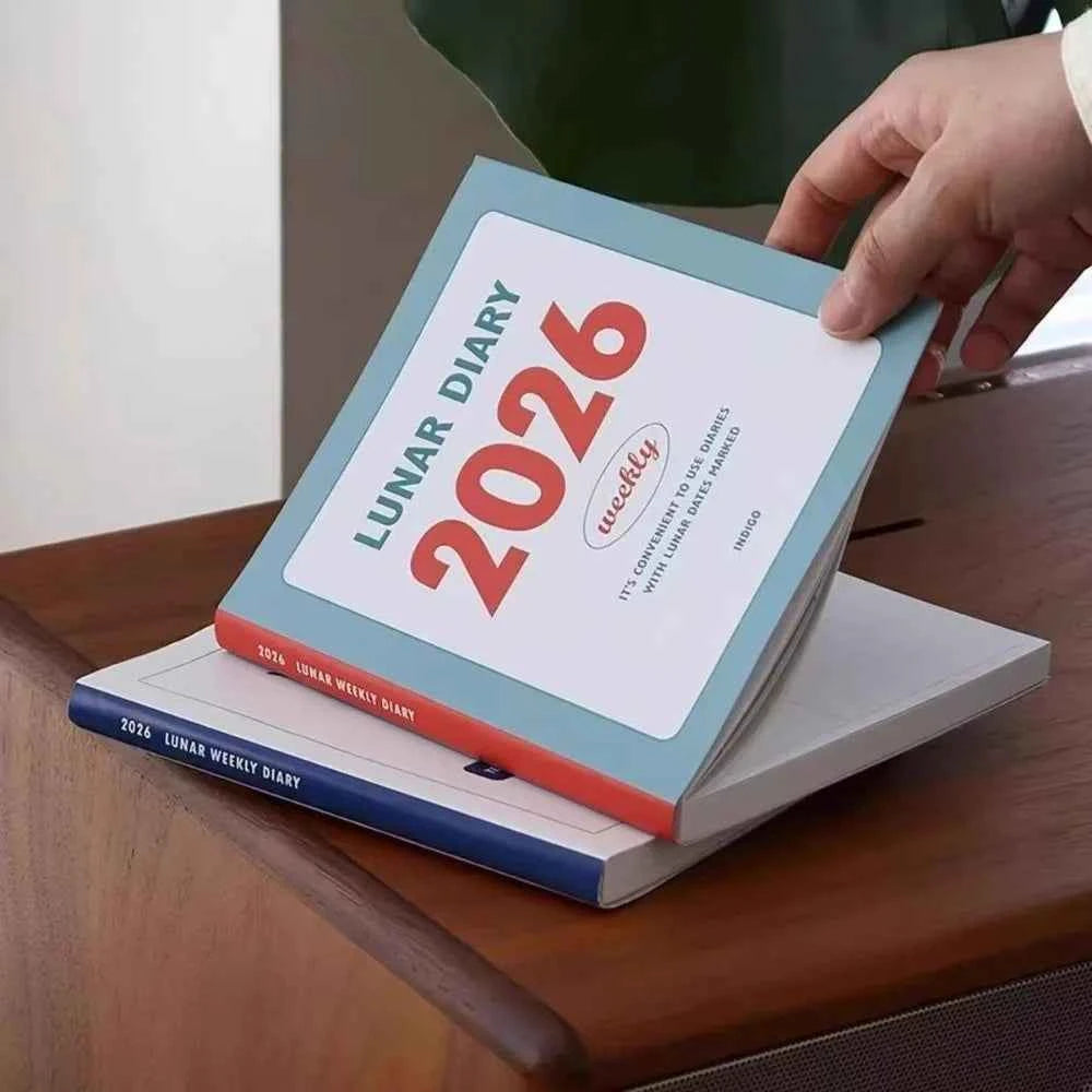 2026 Schedule Life Planner Book Retro Minimalist Student Study Diary Planner Hardcover PVC Journal Notebook Weekly Layouts