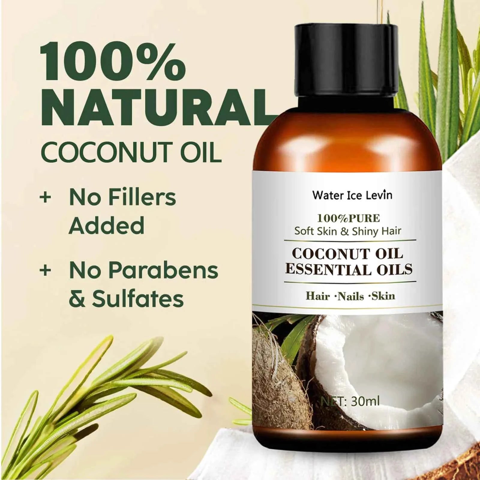 New Pure natural coconut essential oil tea tree rose jasmine mint vanilla eucalyptus for skin care massage diffuser oil 30ML - NamafadStore