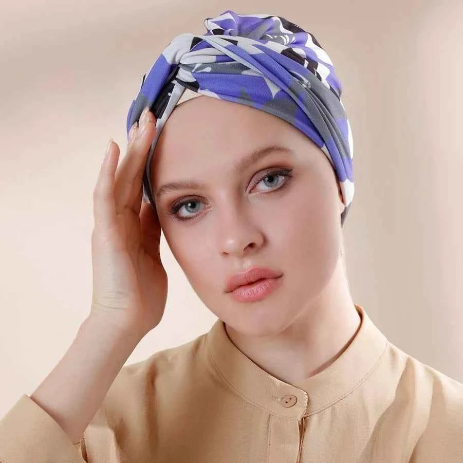Colorful Muslim Inner Hijabs Women Islamic Muslim Hijab Instant Turban Cap For Ladies Stripe Leopard Print