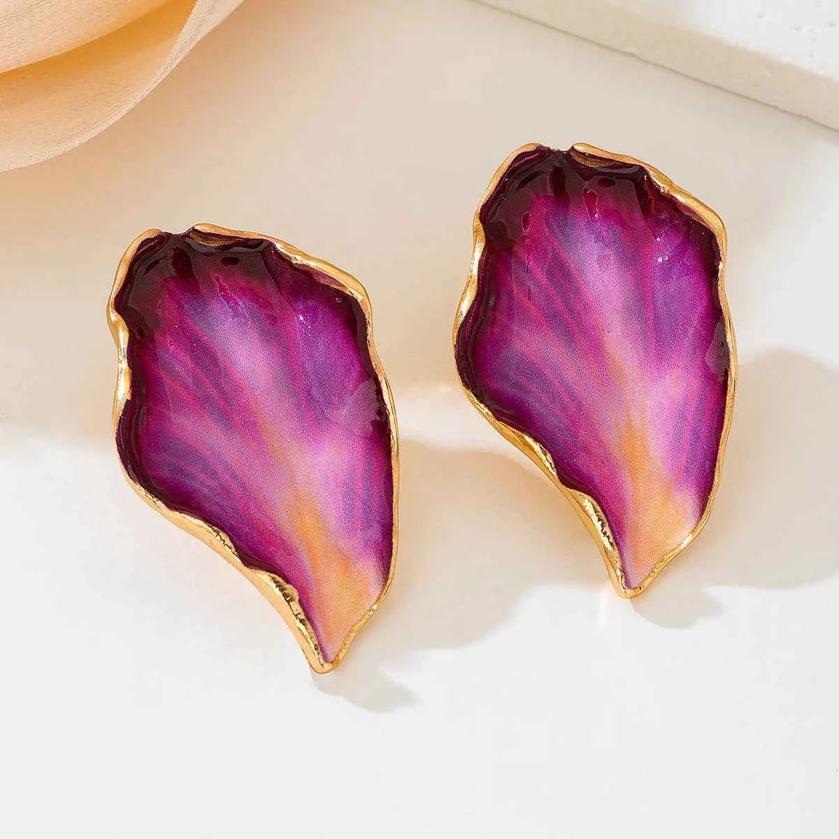 Irregular Pleated Drip Earrings For Women Girls Enamel Glaze Geometric Ear Accessories Fashion Jewelry DE057