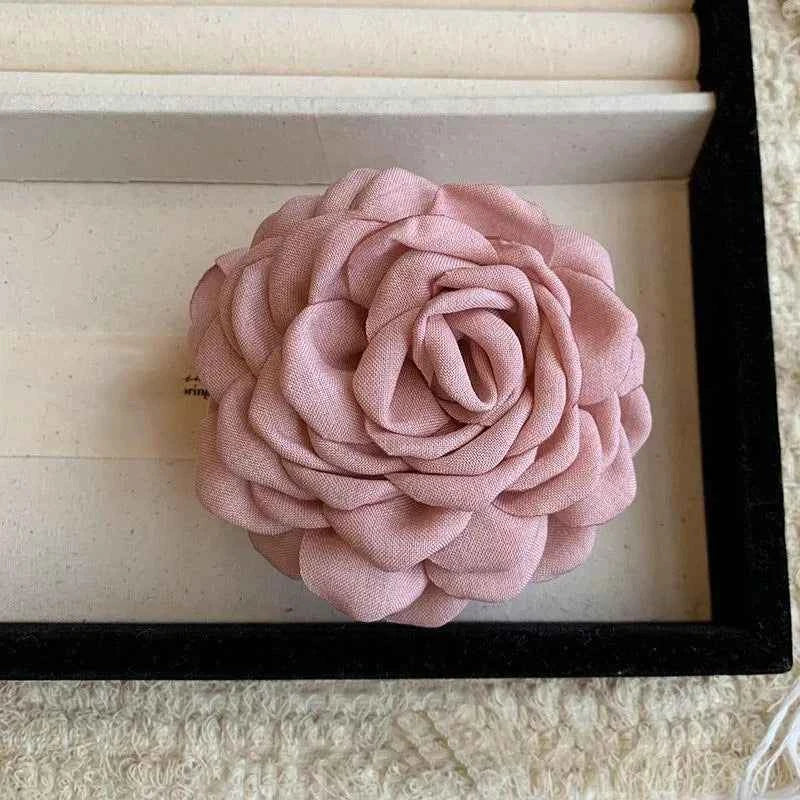 French Romantic Rose Flower Hair Clip Women Elegant Large Shark Clip Hair Claw Ponytail Barrettes Girl Hair Accessories Headwear