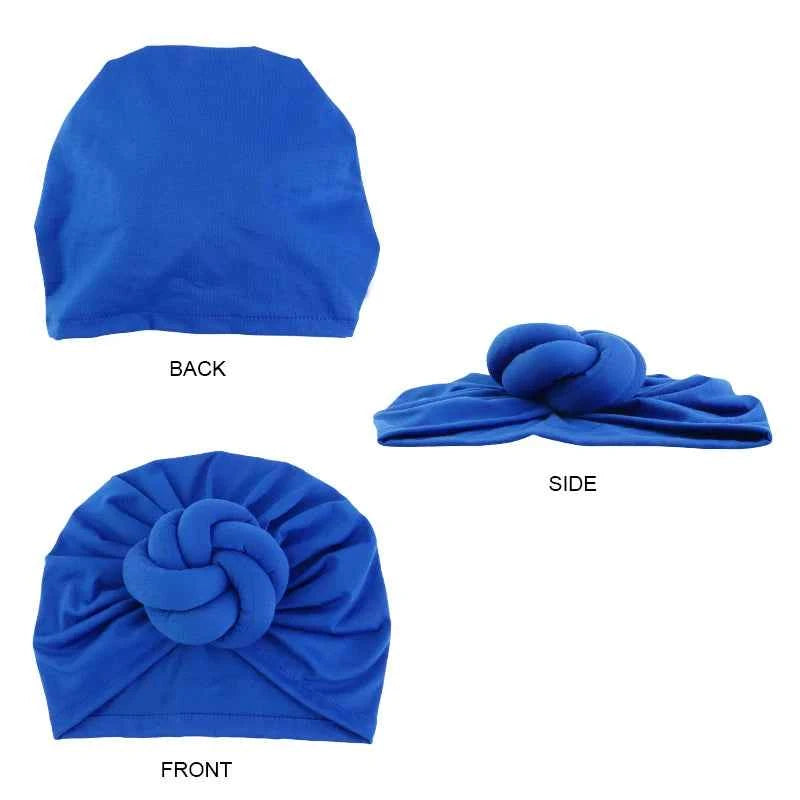 Women’s Fashion Turban – Knotted Cotton Chemo Cap, Large Flower Headscarf Beanie