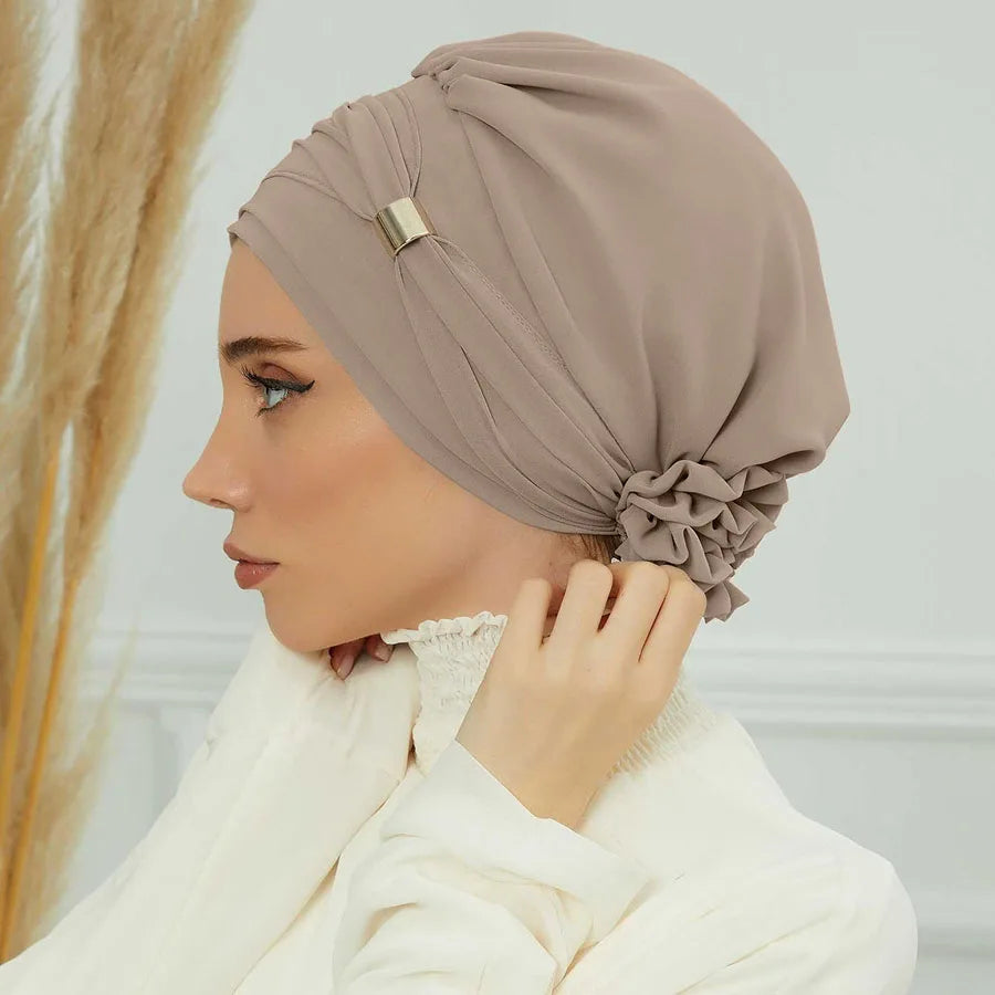 Muslim Solid Instant Turban Hat Hijab Women Caps Islamic Bandana Bonnet Fashion - NamafadStore