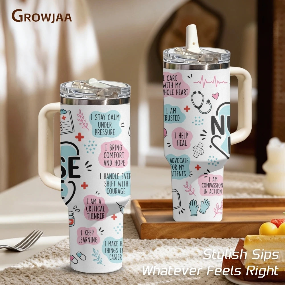 40oz Nurse Tumbler – Healthcare Nurse Quote Insulated Stainless Steel Cup