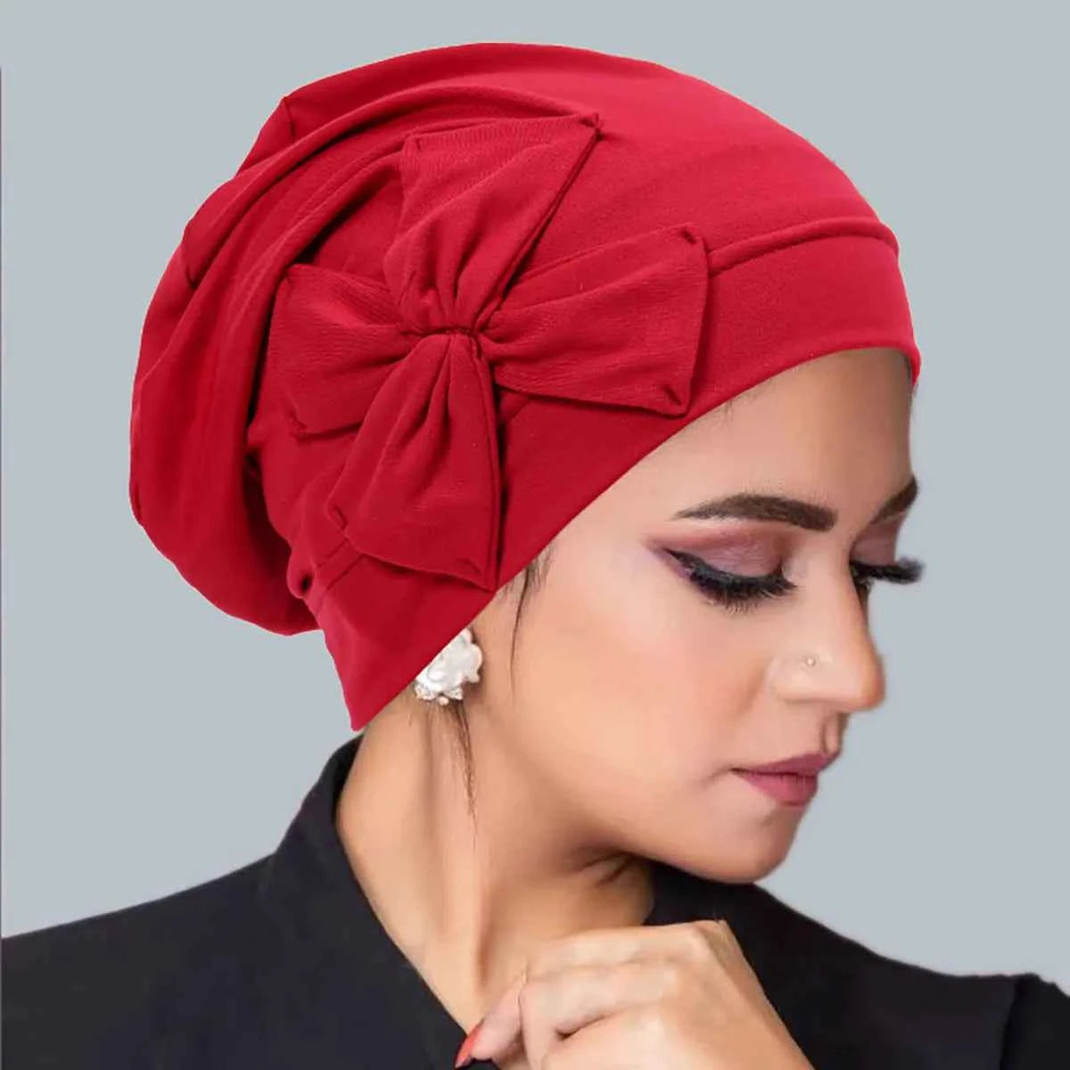 New Muslim Women Inner Hijab Hat Bowknot Turban Indian Bonnet Headscarf Beanies Hair Loss Head Wrap Chemo Cap Turbante Mujer