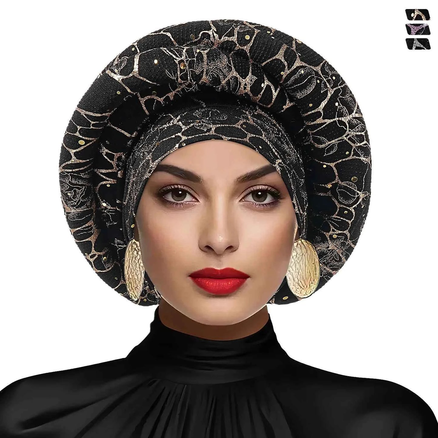 Women’s Bonnet Turban Cap – Folded Bud Headscarf with Wrinkle Lace Edge, Casual & Versatile Cross Hat