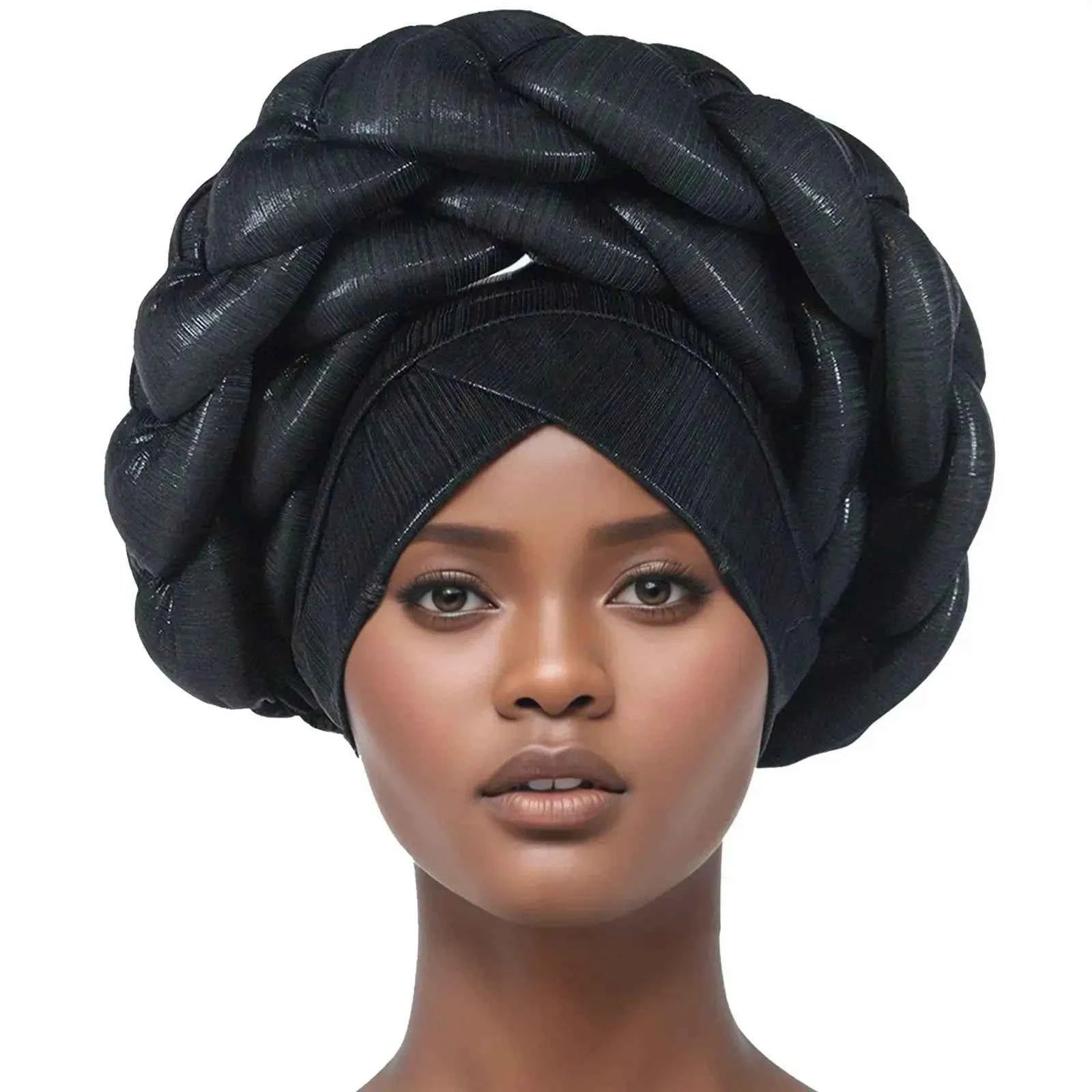 Head Scarf Headwraps for Women 2025 Muslim Fashion Solid Color Caps African Headtie Turbans for Women Hijab Caps