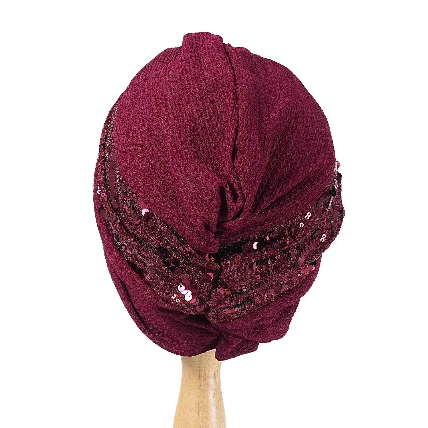 Bonnet For Women Cap Turban Folded Bud Exquisite Headscarf Casual Comfortable Fashion Versatile Warm Cross Hat Edge Wrinkle Lace