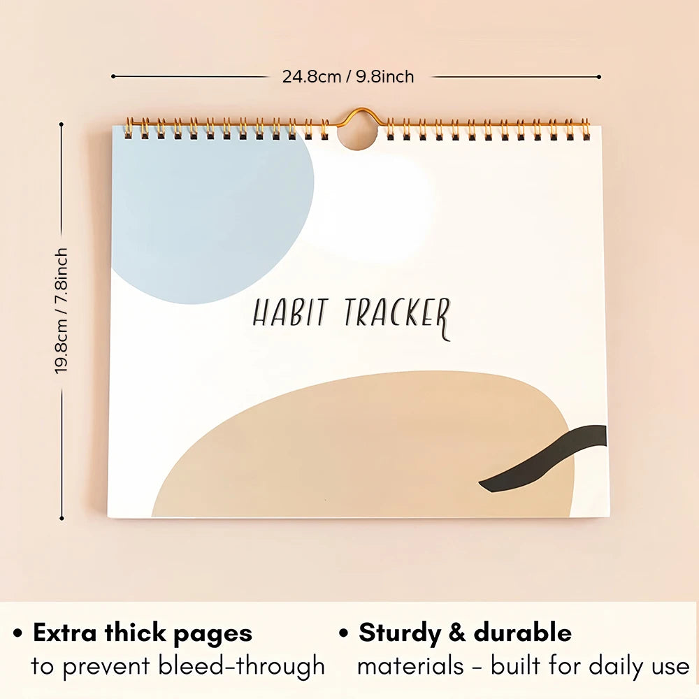 12-Month Habit Tracker Journal – Undated Goal Planner & Weekly Habit Calendar
