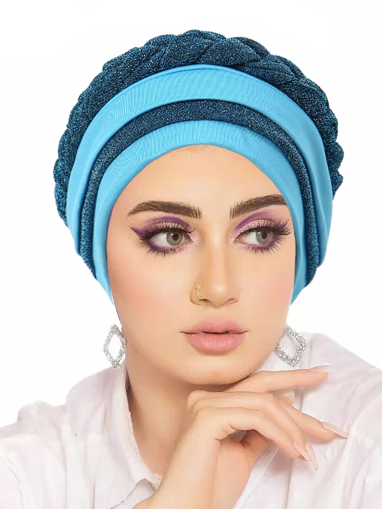 New Women Hair Loss Muslim Braid Head Turban Wrap Cover Cancer Chemo Cap Hat India Glitter Bonnet Beanies Skullies Fashion - NamafadStore