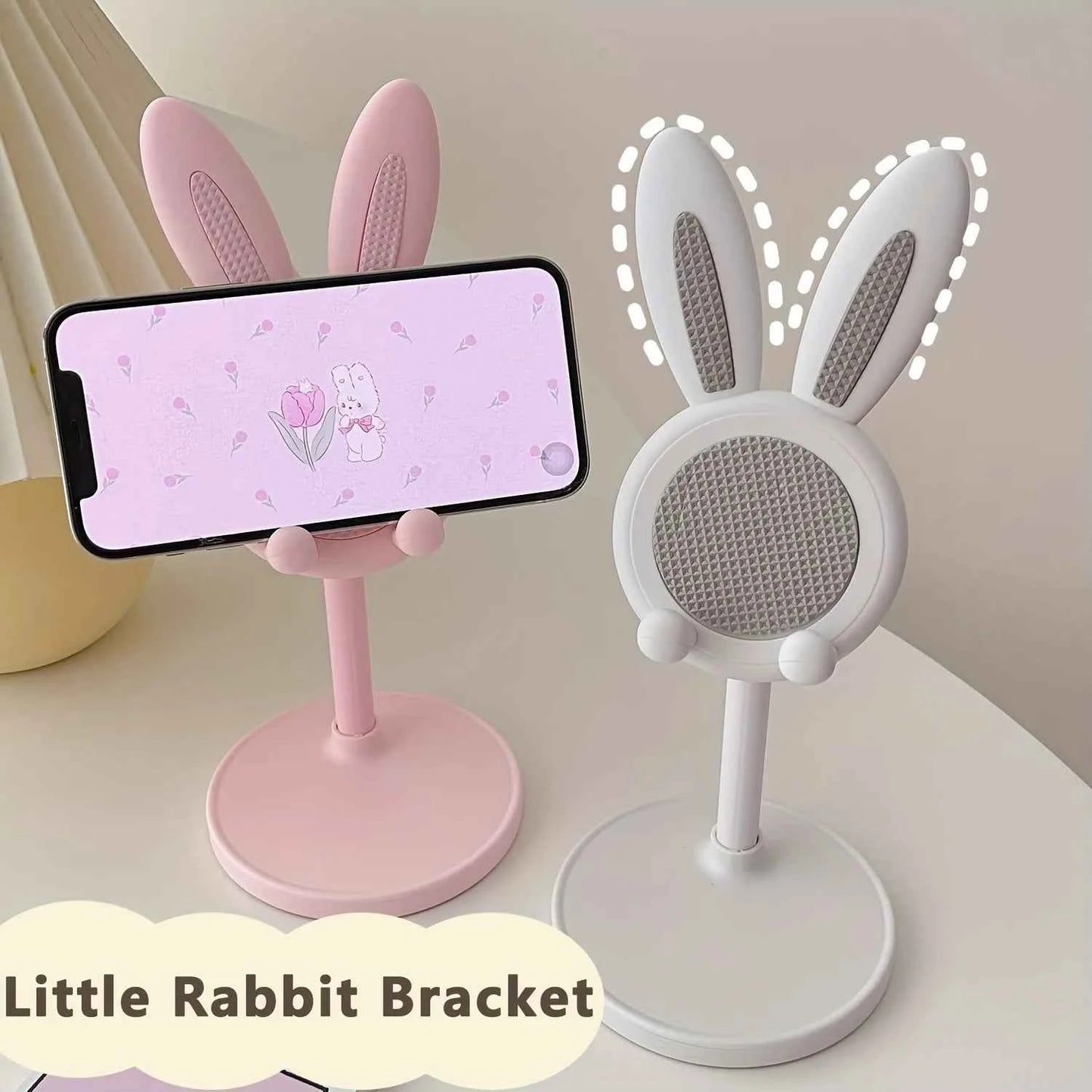 Cute Cartoon Bunny Mobile Phone Stand Desktop Adjustable Holder Can Lift and Adjust Cellphone Bracket For iPhone Samsung Xiaomi