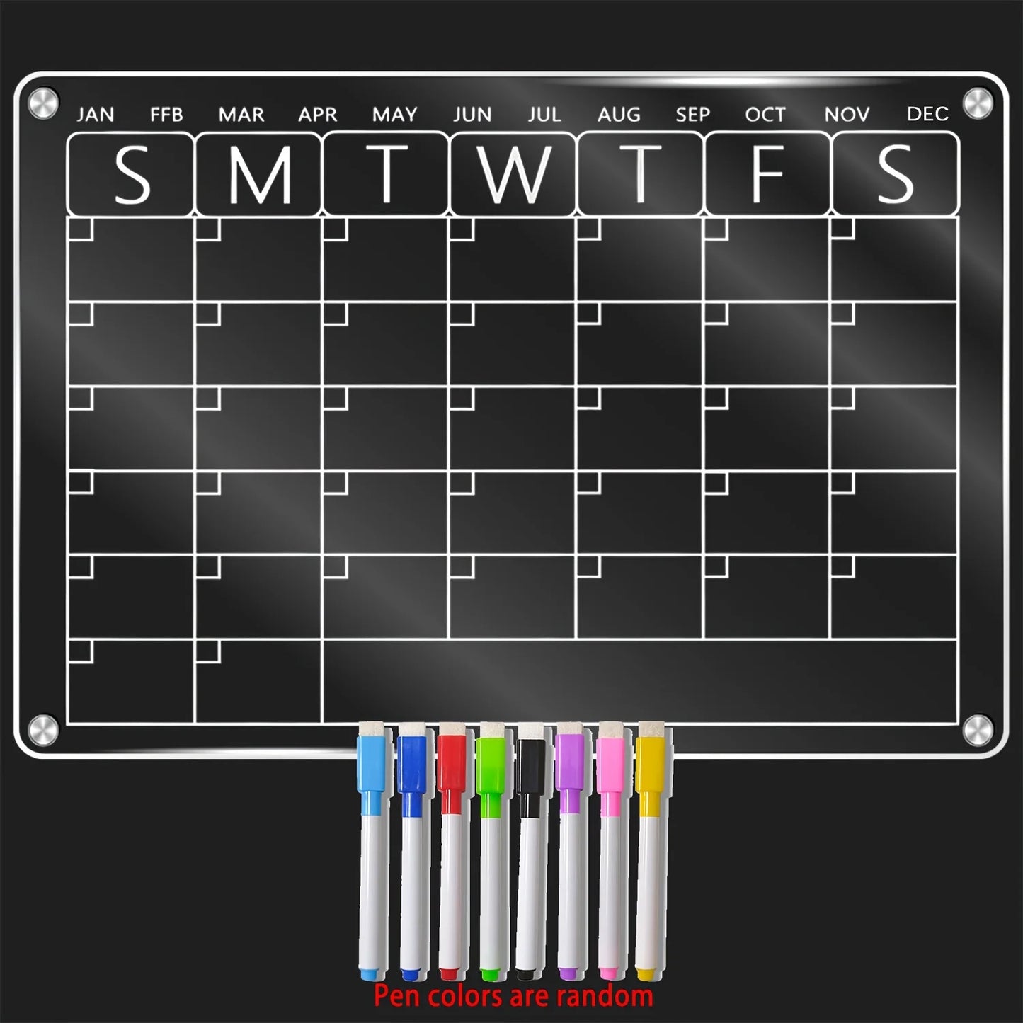 Acrylic Magnetic Fridge Calendar – Dry Erase To-Do & Weekly Planner