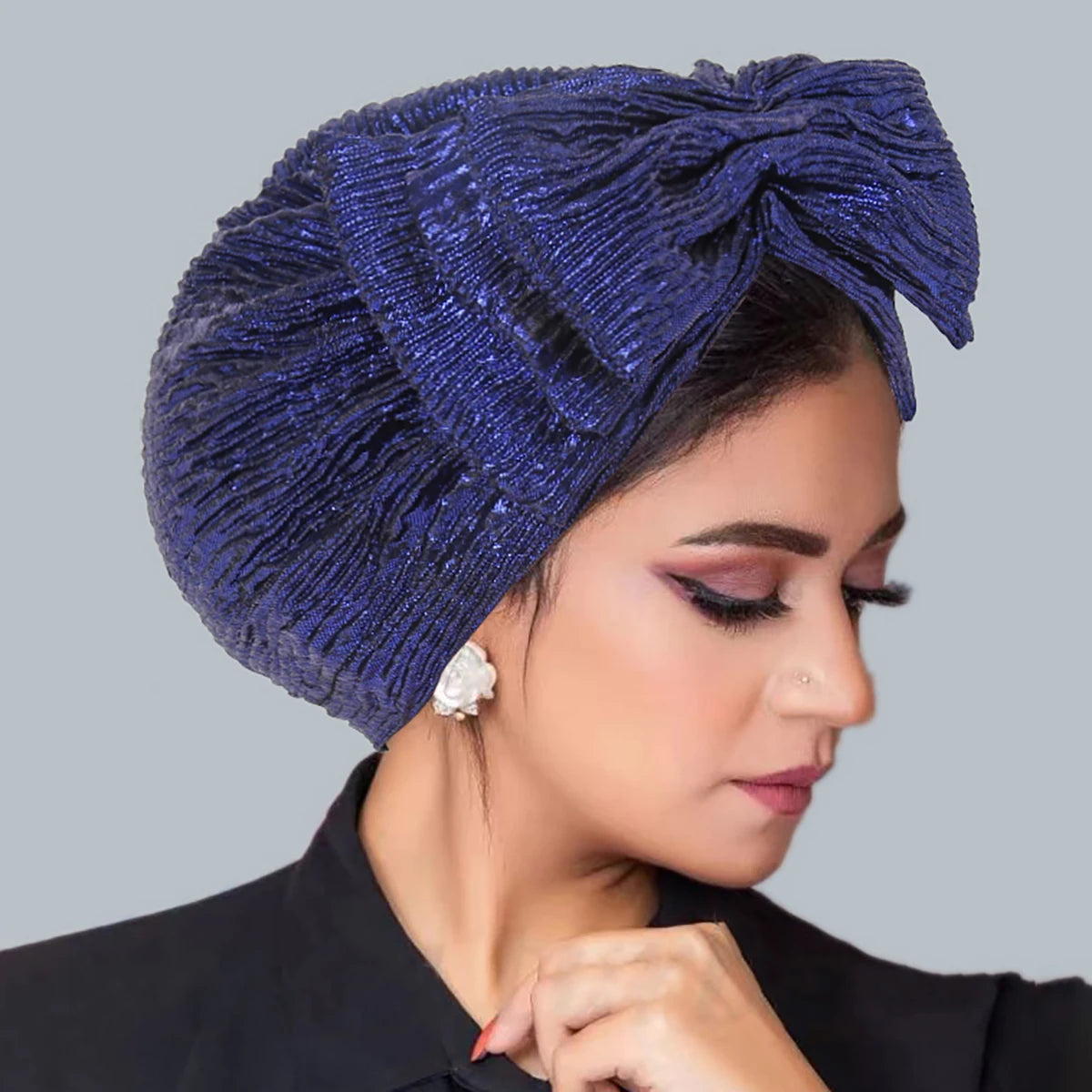 New Fashion Bow Women's Hijab Solid Color Muslim Ladies Turban Bonnet Soft Elastic Head Wrap Head Scarf Indian Hats