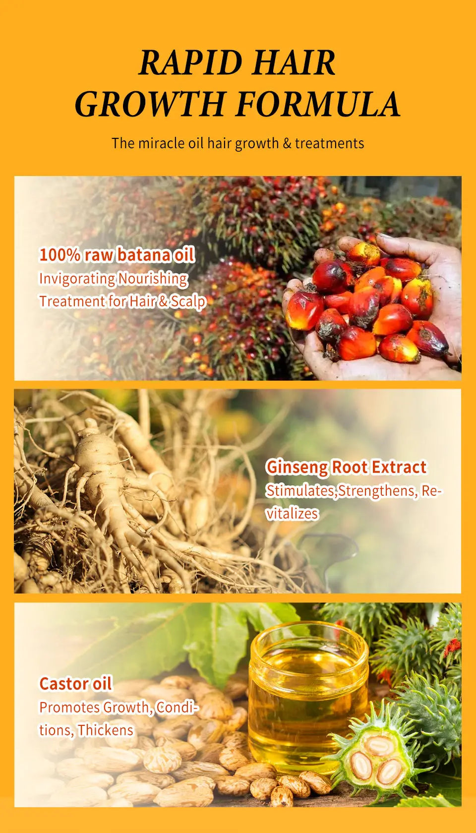 Fast Hair Growth Oil Africa Crazy Traction Alopecia batana Hair Mask Anti Hair Break Hair Strengthener Hair Loss Treatment Spray - NamafadStore