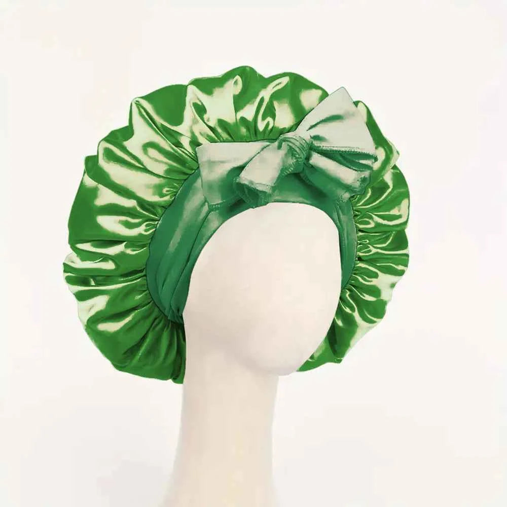 Satin Silk Sleeping Bonnet Adjustable with Tie Band for Women and Men