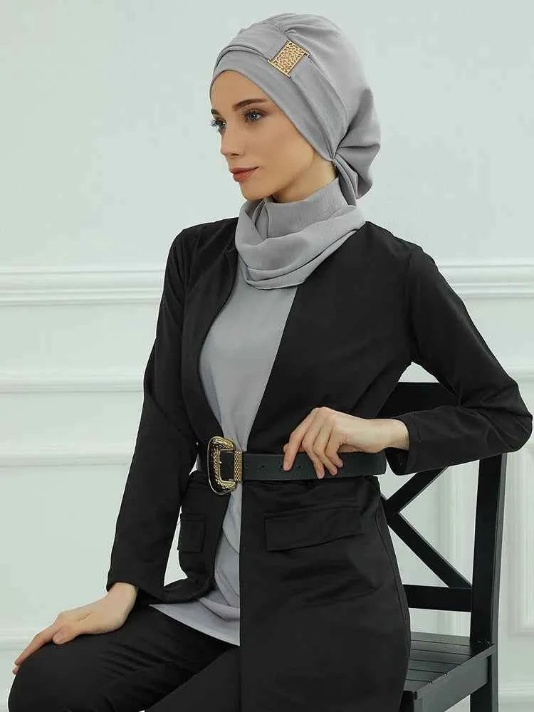 Plain Muslim Hat Inner Jersey Hijabs Women Turkey Instant Turban Islamic Caps Ramadan Headwraps Luxury Khimar Ladies Clothing