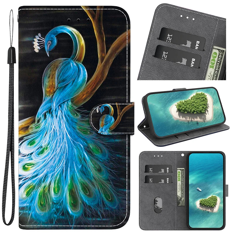 Leather Phone Case For iPhone 11 12 13 14 15 16 17 Pro Max XR 14 15 16 Plus 16e 17 Air Wallet Lanyard Cover