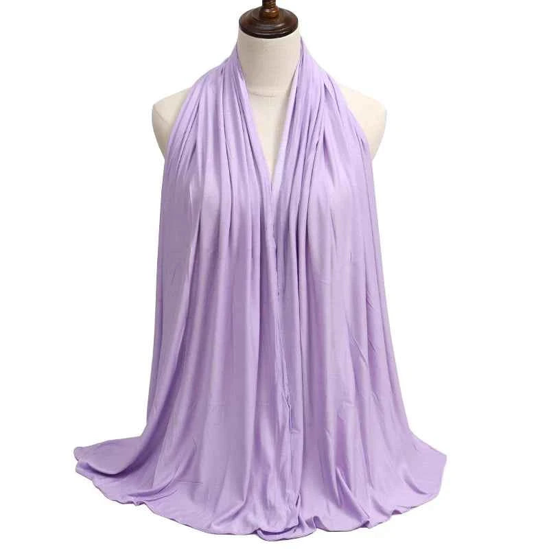 New Jersey Womens Muslim Ramadan Fashion Modal Cotton Jersey Hijab Womens High Quality Solid Color Soft Hijab Long African Scarf