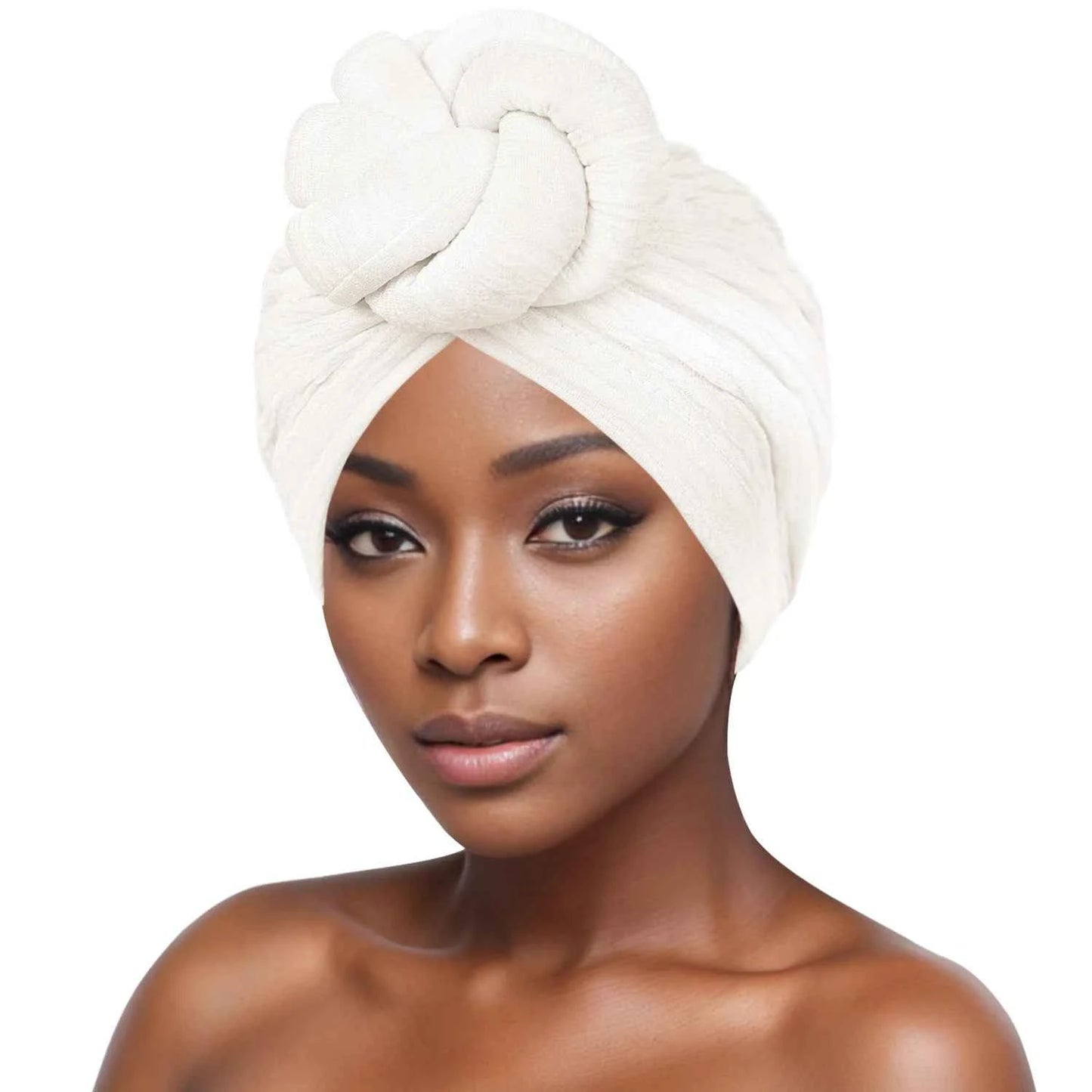 Women's Fashion Turbans New Bubble Cloth Large Plate Flower Elastic Leisure Comfortable and Breathable Daily Hat Headband Hat