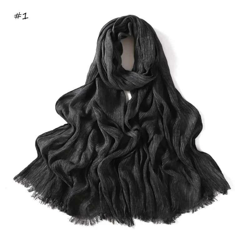 Plain Turbans Tie Dyed Rayon Hijab Scarf Thin Ramadan Ombre Wrap Elastic Shawls High Quality Foulards Muslim Head Snood 180*70Cm