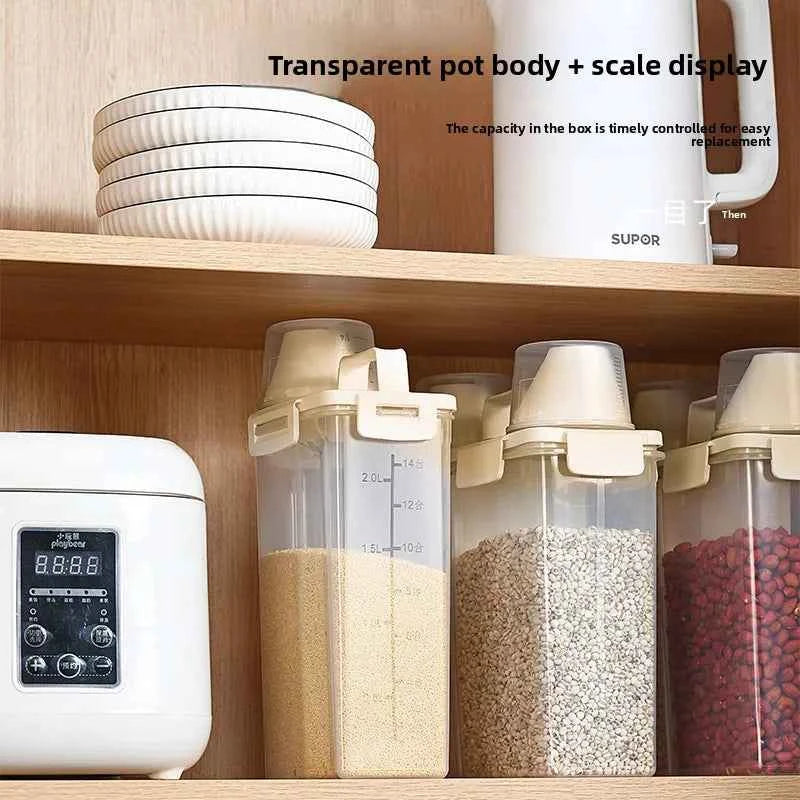 1.75/ 2.5/3L Food Grade Grain and Miscellaneous Grain Storage Box, Rice Bucket Storage Tank, Sealing Tank, Kitchen Utensil New