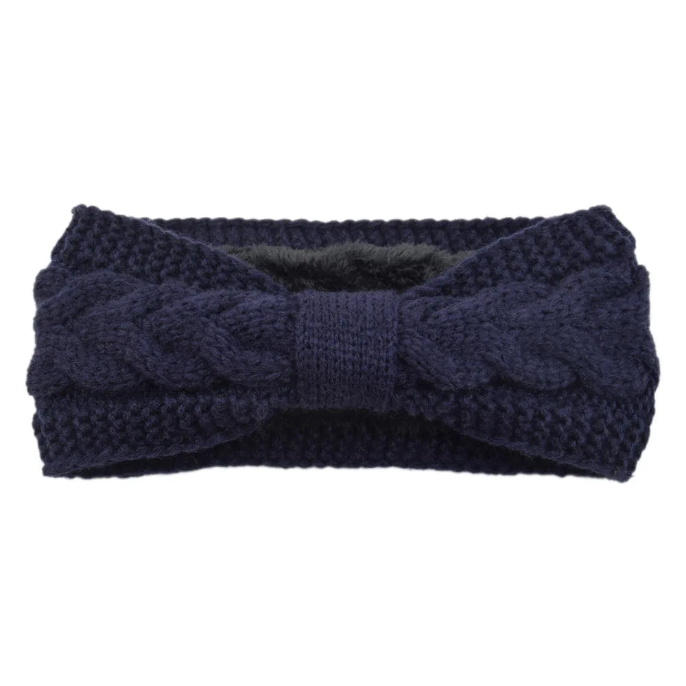Winter Knitted Headbands for Women Warm Woolen Knitting Ear Warmer Cross Knot Turban Headwear Girls Hair Band Hair Accessories