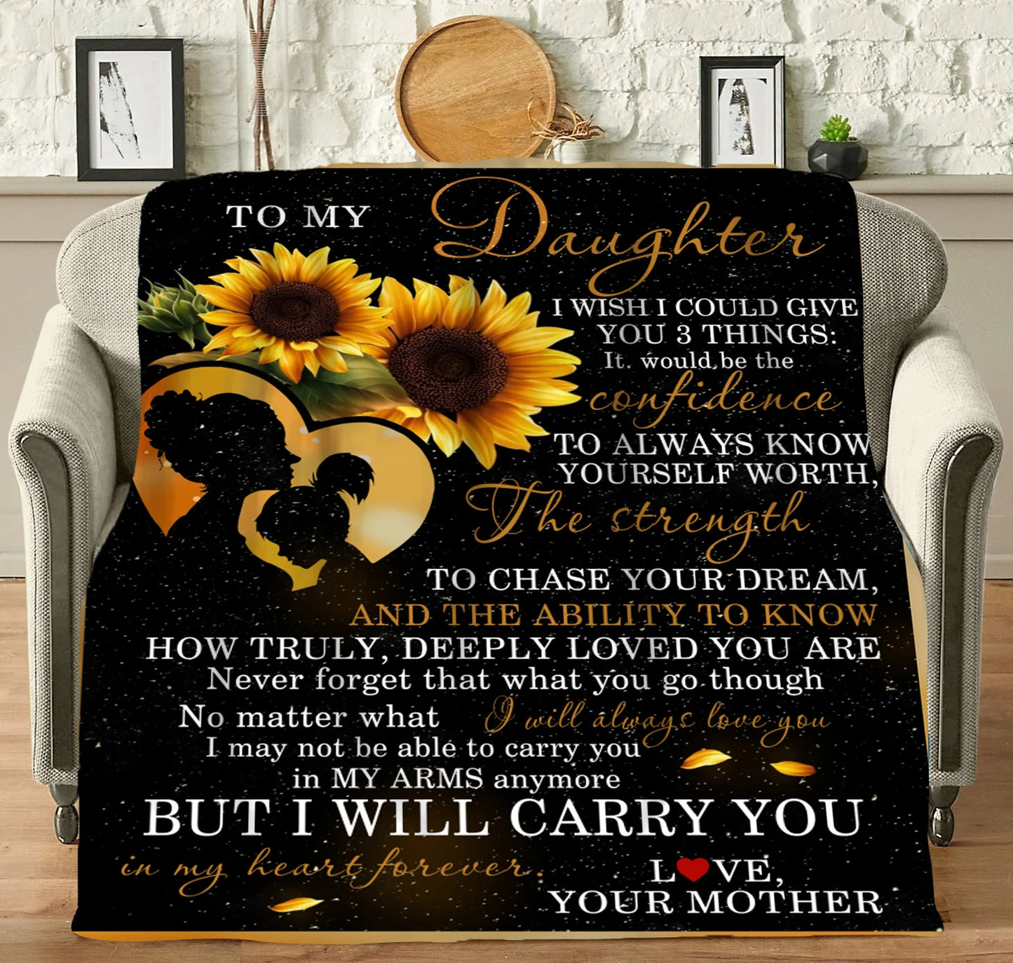 To My Daughter Sunflower Blanket – Heartfelt Mom-to-Daughter Gift