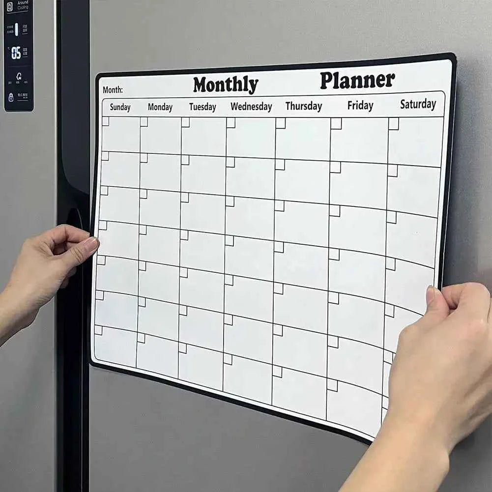 Magnetic Dry Erase Calendar Whiteboard Stickers with Weekly/Monthly Study Organizer Versatile Monthly Planner for Refrigerator