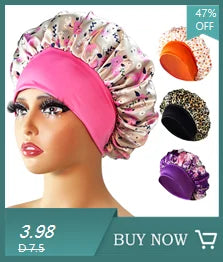 Women Satin Bonnet Fashion Double Layer Silky Big Bonnet for Lady Sleep Cap Head Wrap Hair Styling Accessories