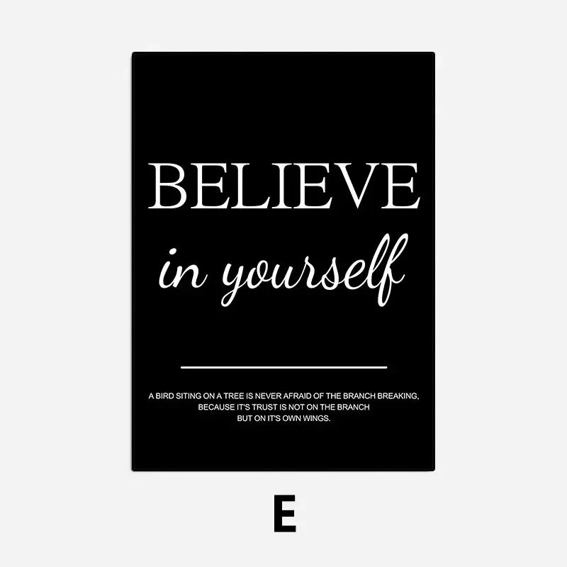 Modern Simple Inspirational Quotes Canvas Art Painting Prints Nordic Wall Decorative Posters for Living Room Office Home Decor