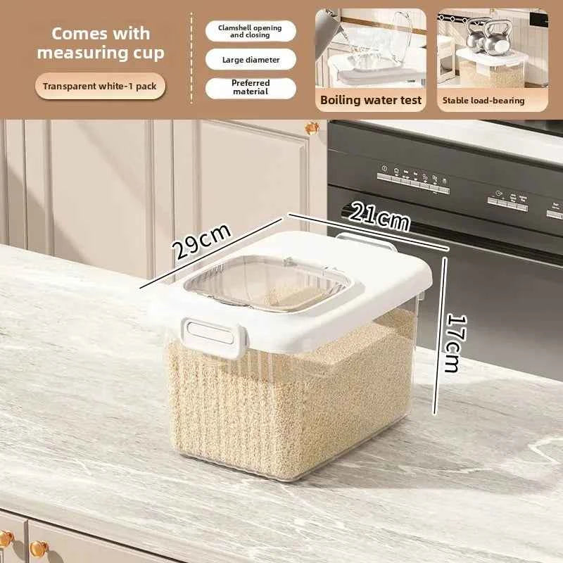 Kitchen Storage Box Rice Barrel Sealed Moisture Proof Bug Resistant Flour Tank Grain Storage Container Home Organization Bin
