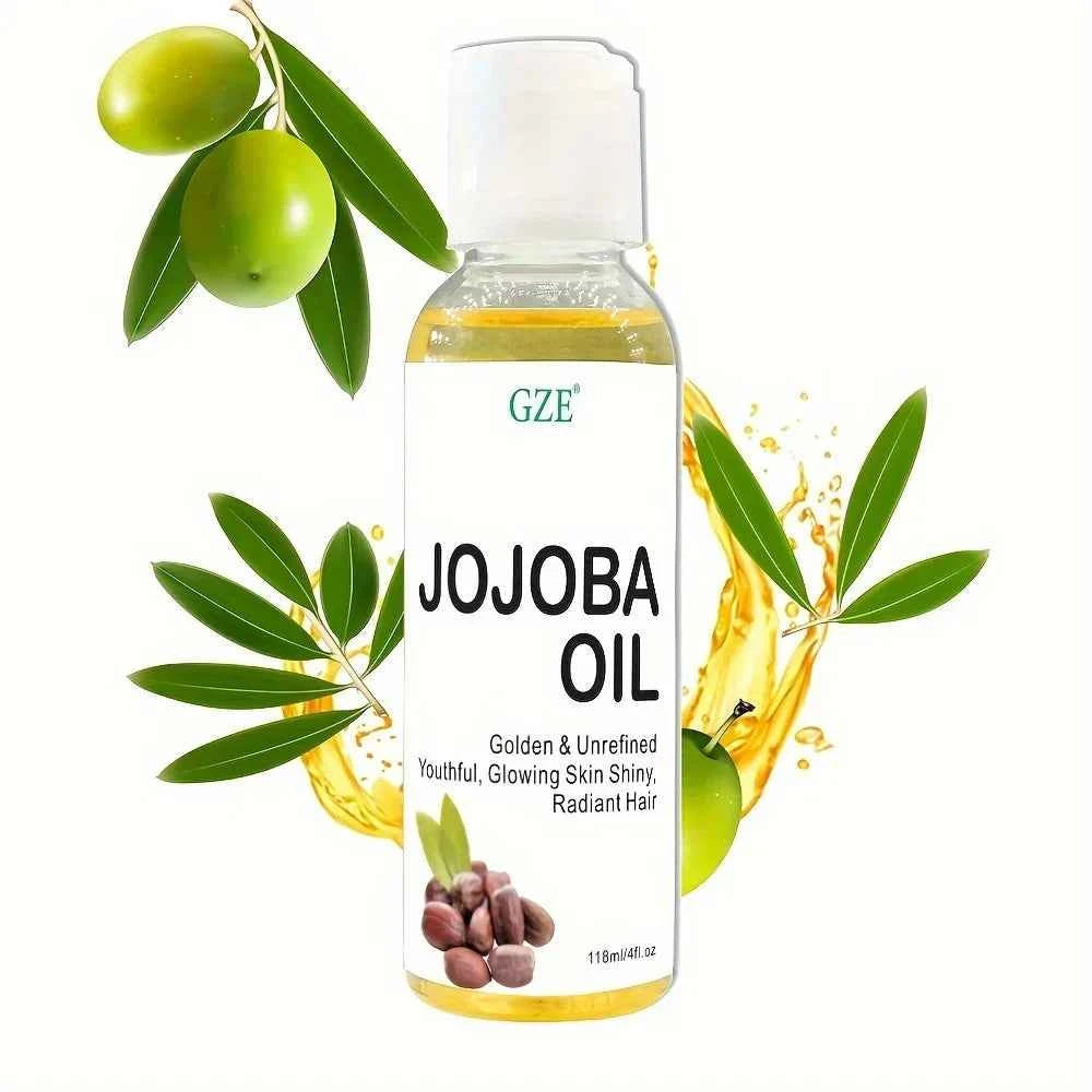 GZE Organic Jojoba Oil, Pure Moisturizing Oil For Face, Hair, Skin & Nails | Natural Cold Pressed Hexane Free Carrier Oil - NamafadStore