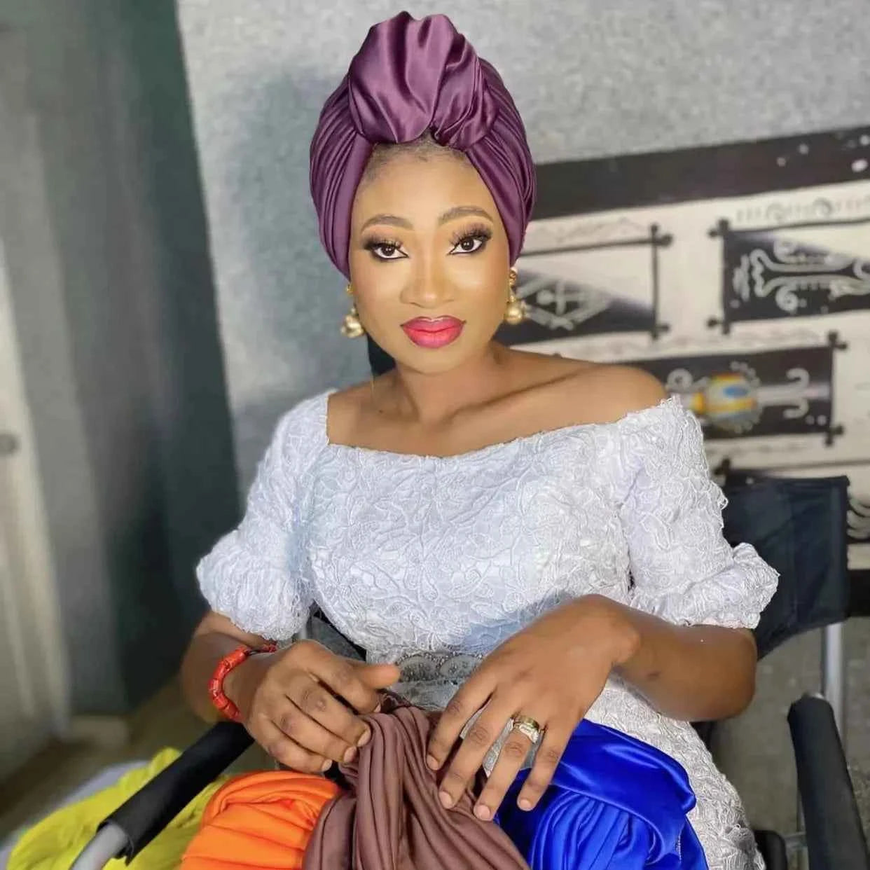 Fashion Satin Croissant Ruffled Turban Caps for Women African Head Wraps Nigeria Wedding Party Headpiece Muslim Headscarf Bonnet