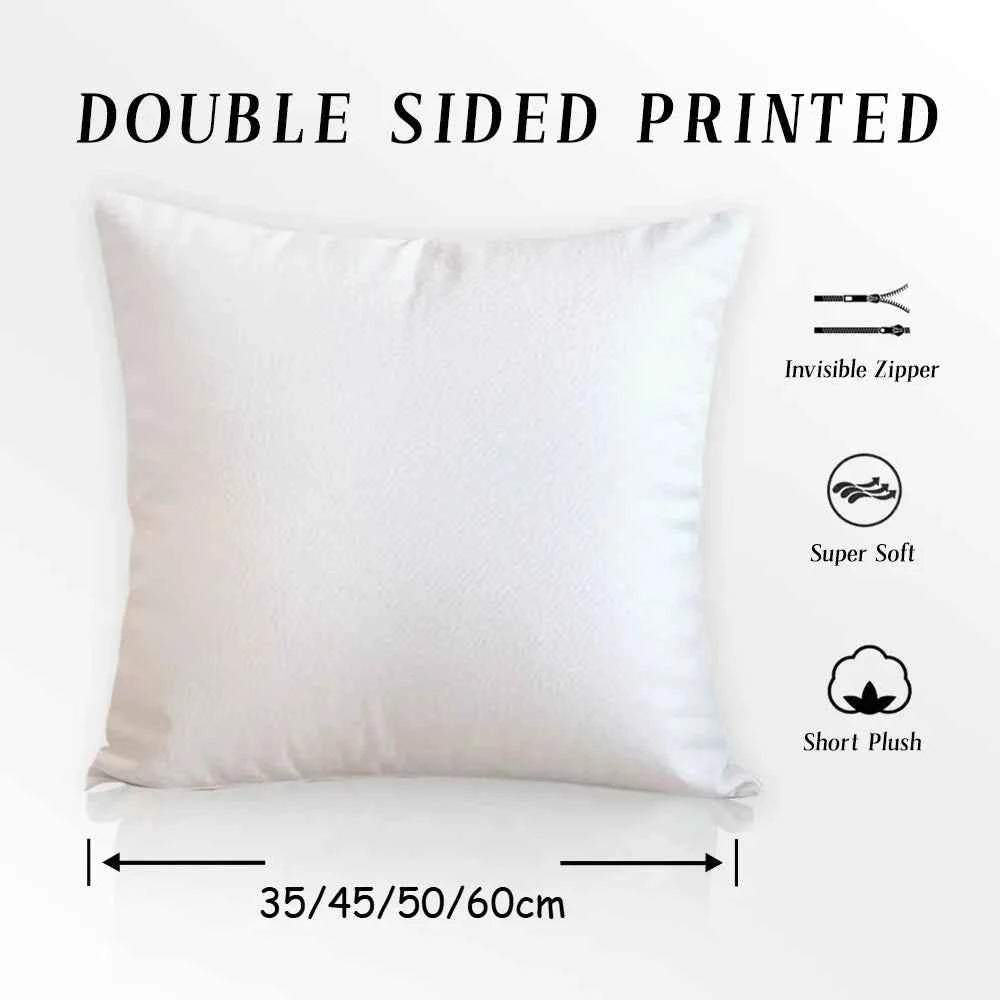 Woman Flower Head Decoration Double-sided Printed pillow cover Short plush Suitable living rooms bedrooms throw cushion cover