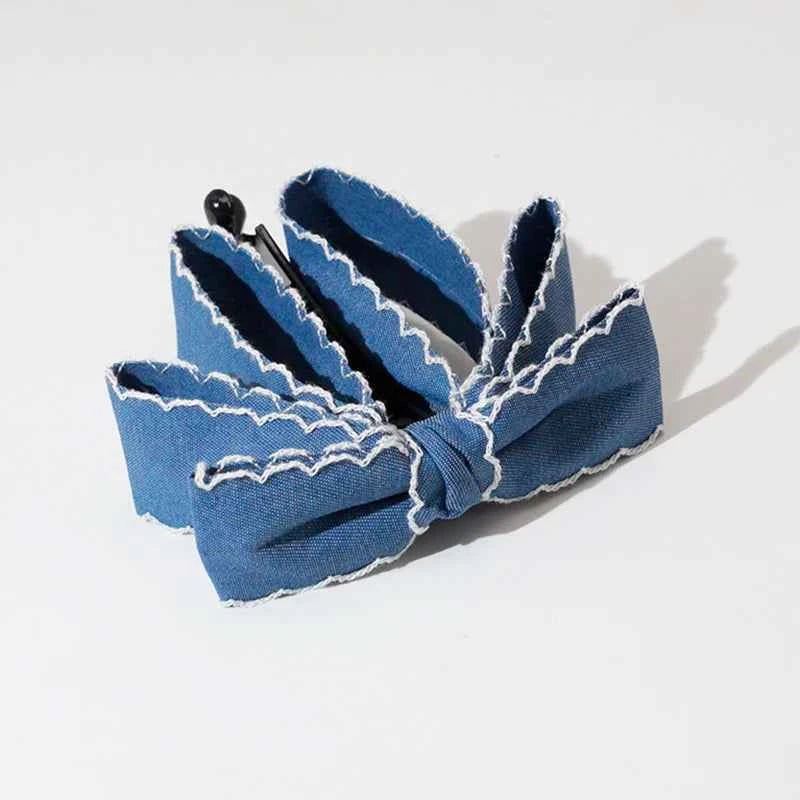 Lystrfac New Solid Color Fashion Fabric Bow Banana Hair Clips Hairpin for Women Back Head Ponytail Headdress  Hair Accessories