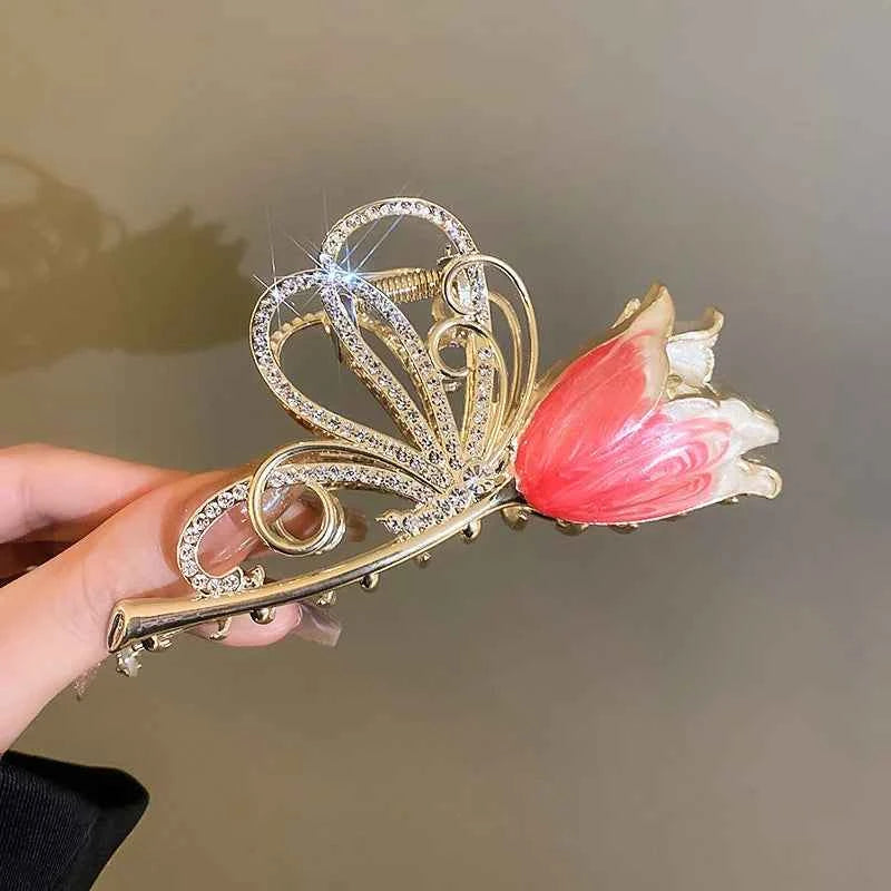 New Sweet Flower Durian Hair Claw Clip Ponytail Grab Hair Clips Shark Clip Woman Hairpins For Girl Hair Accessories Headdress