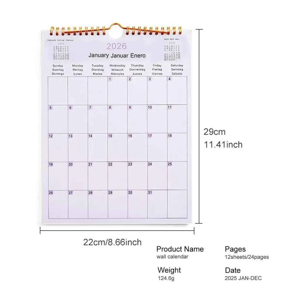 2025 Calendar 2025-2026 Calendar Planner Multilingual Coil Planner Agenda Organizer Scheduling For Home Office School Classroom