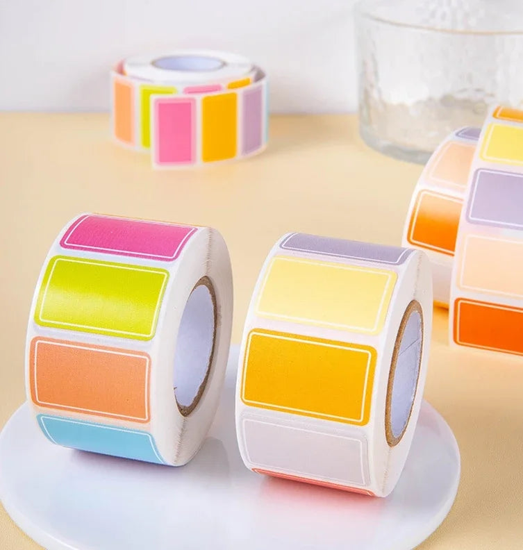 500 Color Coding Labels Stickers – Adhesive Rectangle Labels for Office & School
