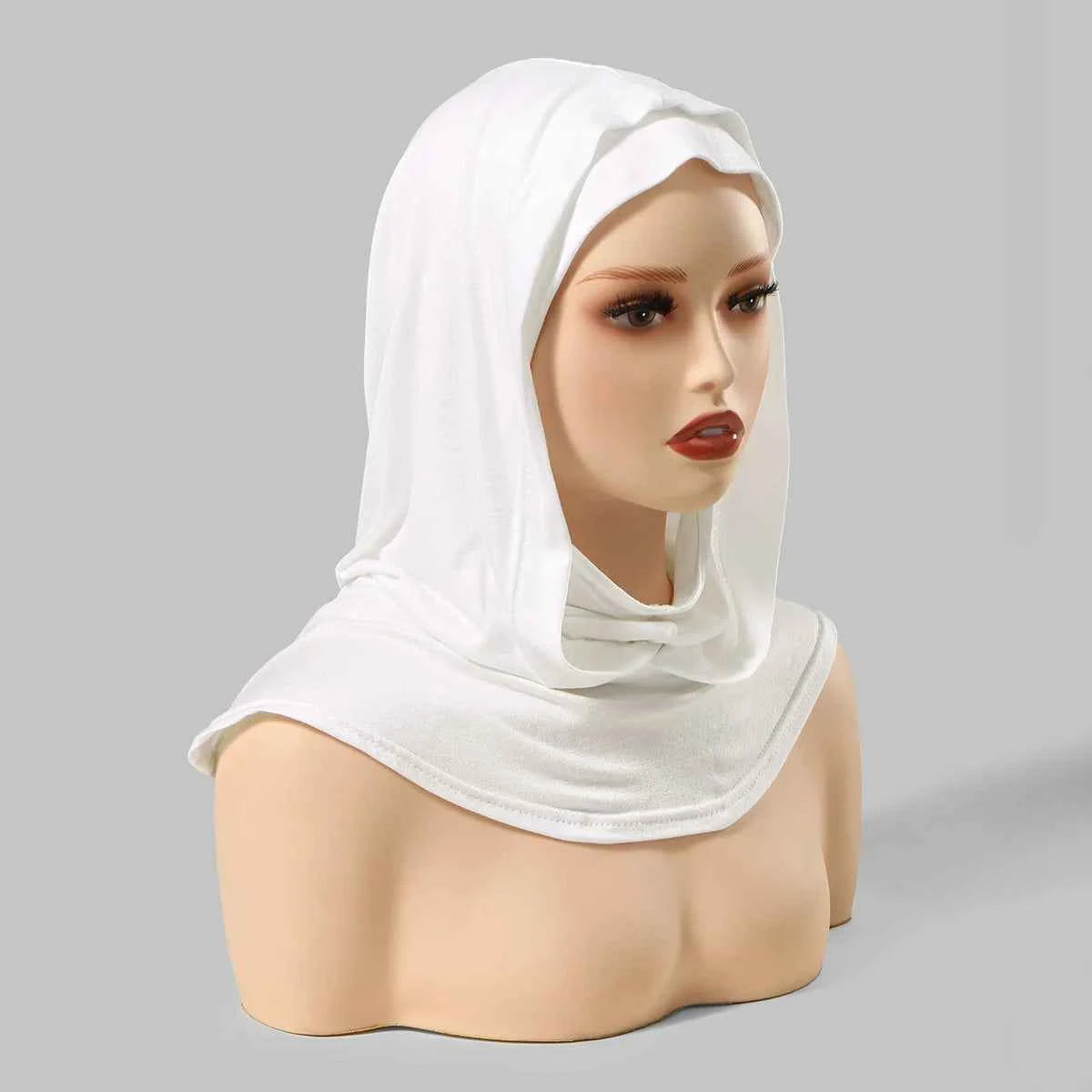 Ramadan New Jersey Hijab Caps for Muslim Women UnderCap Instant Hijab Inner Cap Stretch Turban Hood And Matching Headband In One