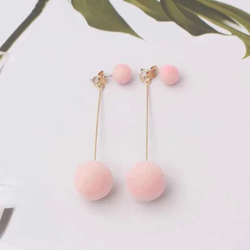 Fashion Pink Crystal Heart Flower Earrings for Women Cute Party Romantic Hollow Leaf Peach Triangular Cherry Pearl Ear Jewelry
