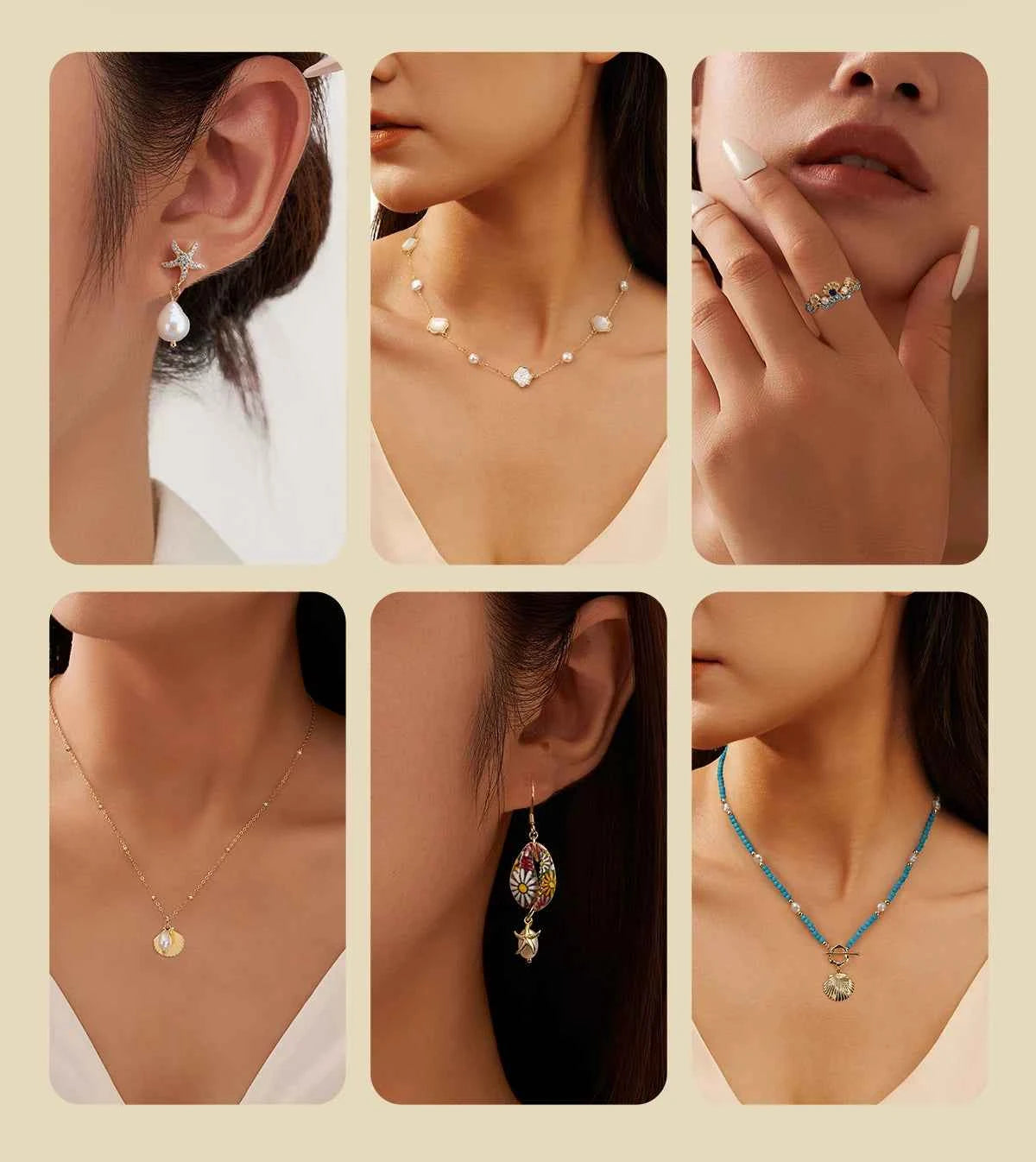 Effie Queen Natural Freshwater Pearls With Starfish Style & Floral Pattern Ornament 925 Sterling Silver Dangle Earrings GPE117