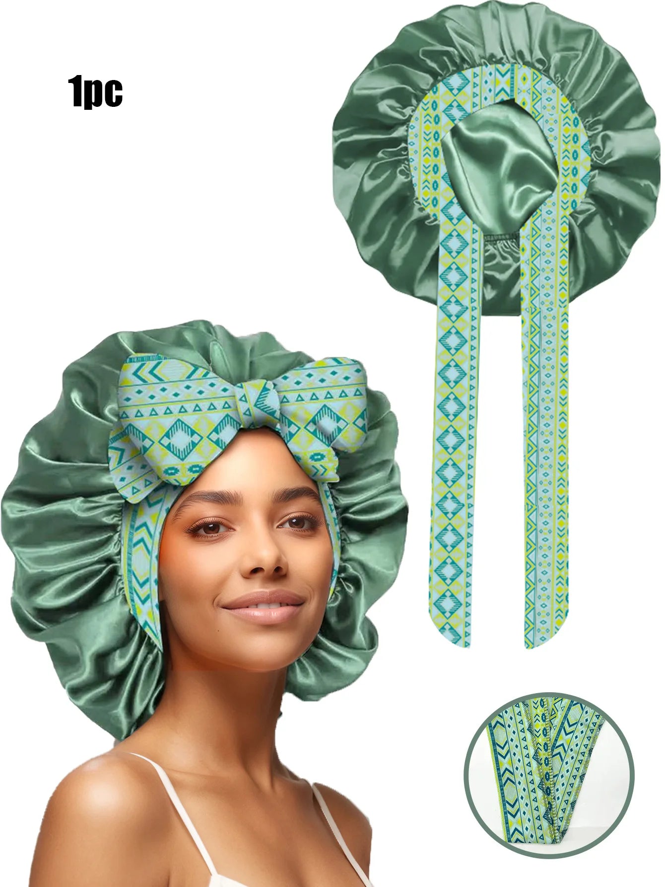 Popular New Summer New Large Streamer Shower Cap Hat Women's Daily Commuting Nightcap Adult Hat Sun Protection Cap