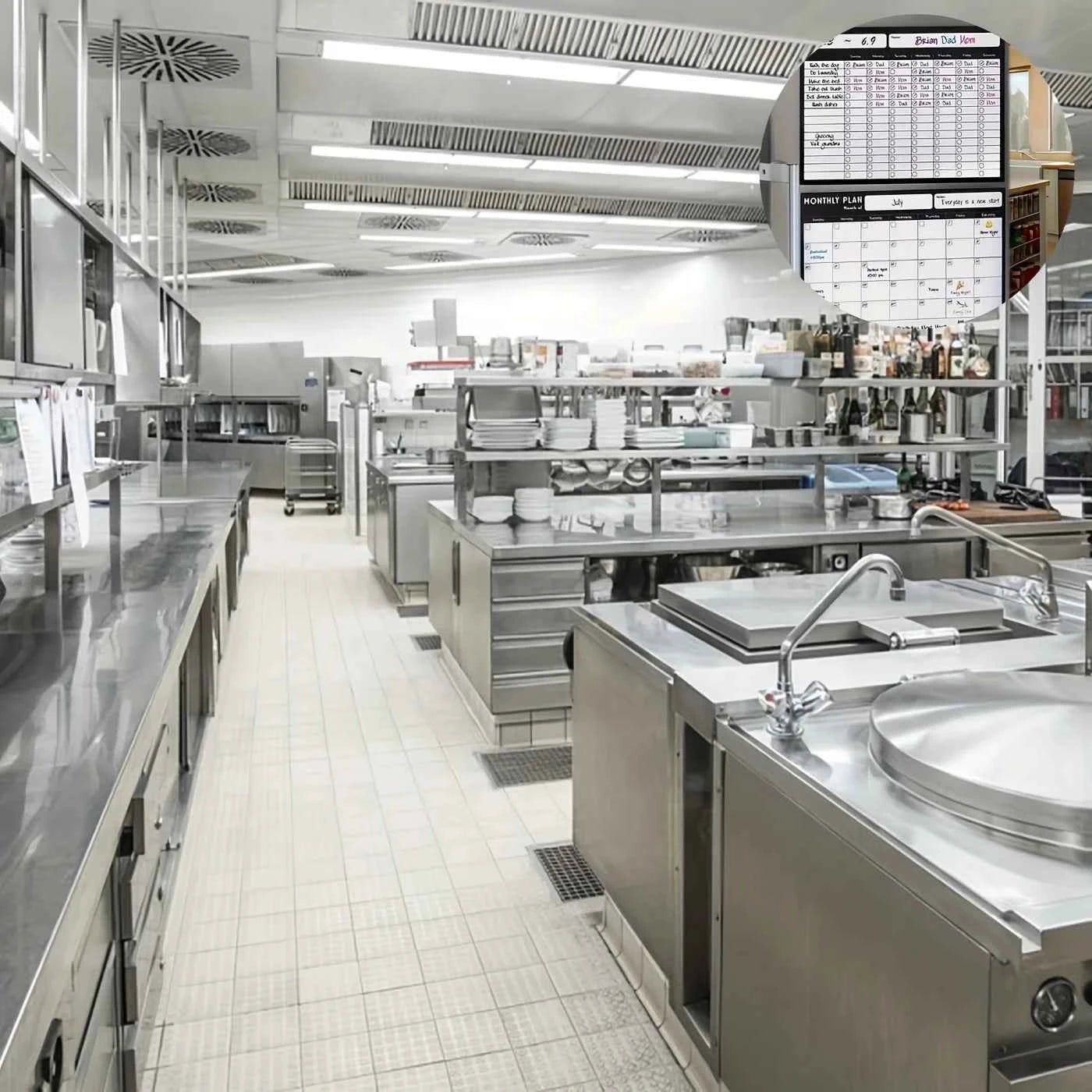 Magnetic refrigerator calendar planner is erasable and reusable, making it easy to organize kitchen refrigerators and meal plans