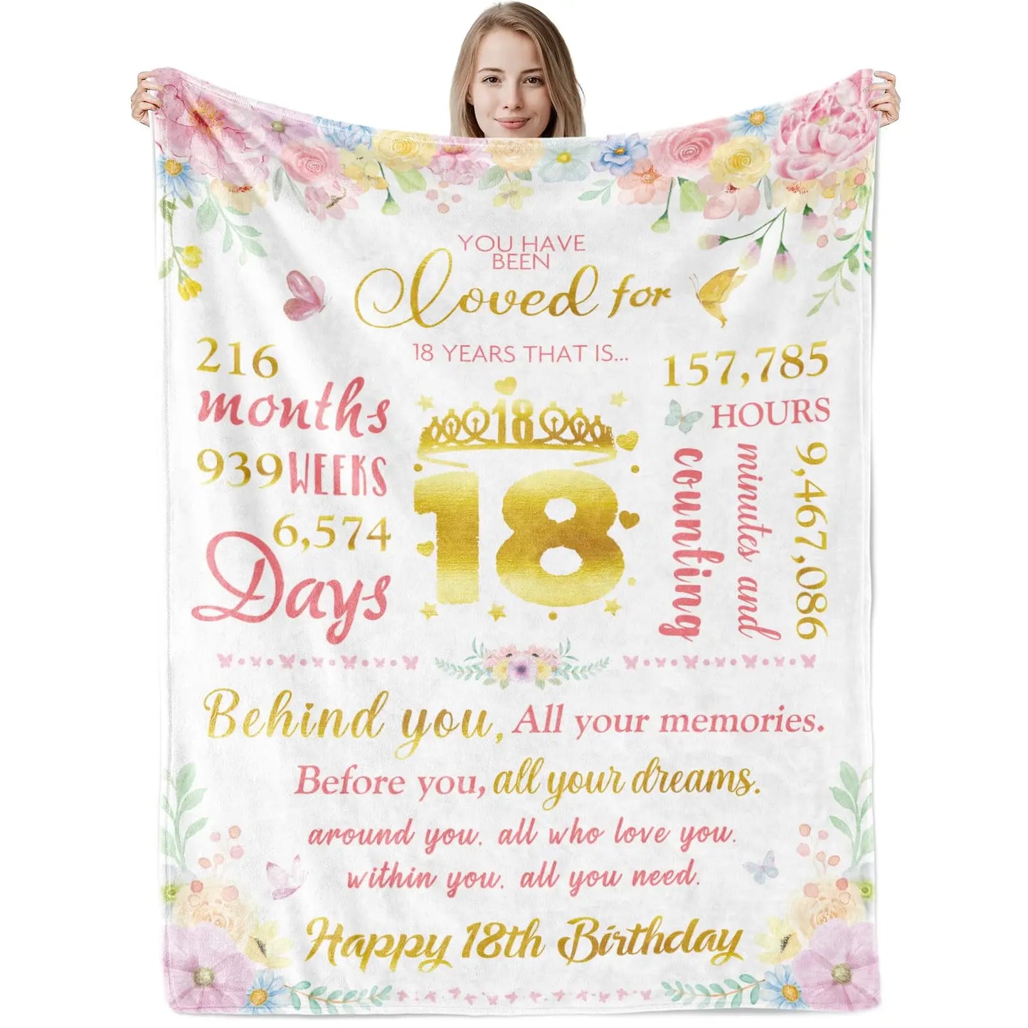18th Birthday Gift Blanket for Girls – Daughter, Sister & Bestie